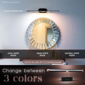 Murphy 6W 3-in-1 Color Chnaging Black Rose Gold Finish LED Mirror Picture Wall Light,Bathroom Vanity Led Mirror Light with 2 Year Warranty (Cool White/Warm White/Natural White)-Pack of 1