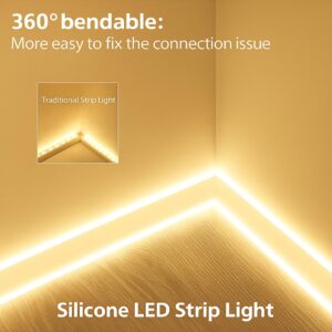Gesto 16.4 Feet Neon LED Strip Light with 12V Adapter | Cuttable Flexible Waterproof Rope Light for Wall Decor,Indoor & Outdoor Decoration,Custom Names,Signage & Diwali Decorative Lighting-Warm White