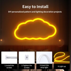 Neon Strip Light, 16.4 feet (5 Meter), Flexible Silicone LED Rope, IP65 Waterproof, with 12V Adaptor, for Bedroom, Gaming Room & Home Decor | (Yellow)
