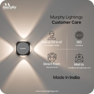 Murphy LED Outdoor Up/Down Wall Light - 6W, Warm White, (4 Multi-Directional Beams), IP65 Waterproof Aluminum Body, Pack of 1 (2-Year Warranty)