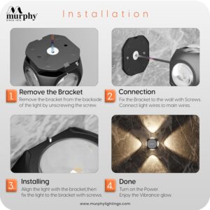 Murphy LED Outdoor Up/Down Wall Light - 6W, Warm White, (4 Multi-Directional Beams), IP65 Waterproof Aluminum Body, Pack of 1 (2-Year Warranty)