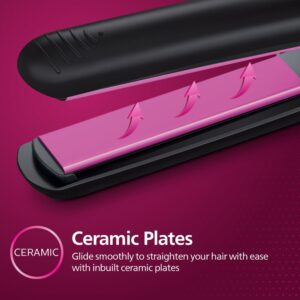 Philips India's No.1 Hair Styling Brand Selfie Hair Straightener, Minimized Heat Damage,SilkPro Care, Ceramic Plates,Smooth Shiny Straight Hair, 210°C Temp, Salon like Result | For Indian Hair, HP8302