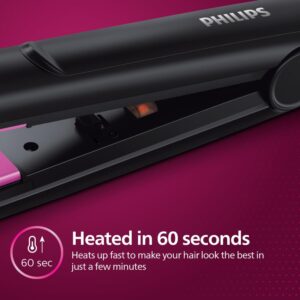 Philips India's No.1 Hair Styling Brand Selfie Hair Straightener, Minimized Heat Damage,SilkPro Care, Ceramic Plates,Smooth Shiny Straight Hair, 210°C Temp, Salon like Result | For Indian Hair, HP8302