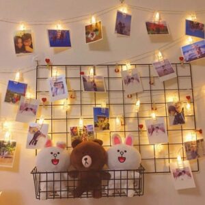 MIRADH Led Photo String Lights- 20 Photo Plug Powered Fairy Lights,Lights (10 Feet,Warm White 20 Clips,Corded Electric,Plastic),3 meters