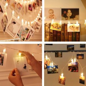 MIRADH Led Photo String Lights- 20 Photo Plug Powered Fairy Lights,Lights (10 Feet,Warm White 20 Clips,Corded Electric,Plastic),3 meters