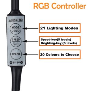 XERGY USB 5V 5050 RGB Led Flexible Strip Light Multi-Color Changing Lighting Kit, Tv Background Lighting with Mini Controller for Tv Pc Laptop Bias Lighting (1 Meter for Tv'S Upto 28") 1 Meters