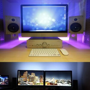 XERGY USB 5V 5050 RGB Led Flexible Strip Light Multi-Color Changing Lighting Kit, Tv Background Lighting with Mini Controller for Tv Pc Laptop Bias Lighting (1 Meter for Tv'S Upto 28") 1 Meters