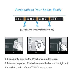 XERGY USB 5V 5050 RGB Led Flexible Strip Light Multi-Color Changing Lighting Kit, Tv Background Lighting with Mini Controller for Tv Pc Laptop Bias Lighting (1 Meter for Tv'S Upto 28") 1 Meters