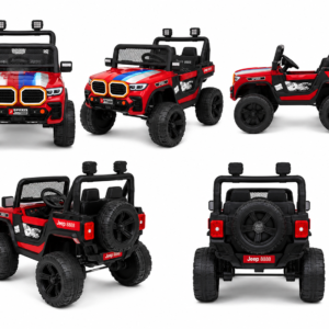 Speed Jeep 8888 Kids Electric Jeep | 12V Battery Operated Ride-On Car with Remote Control, LED Lights & Music (Red)
