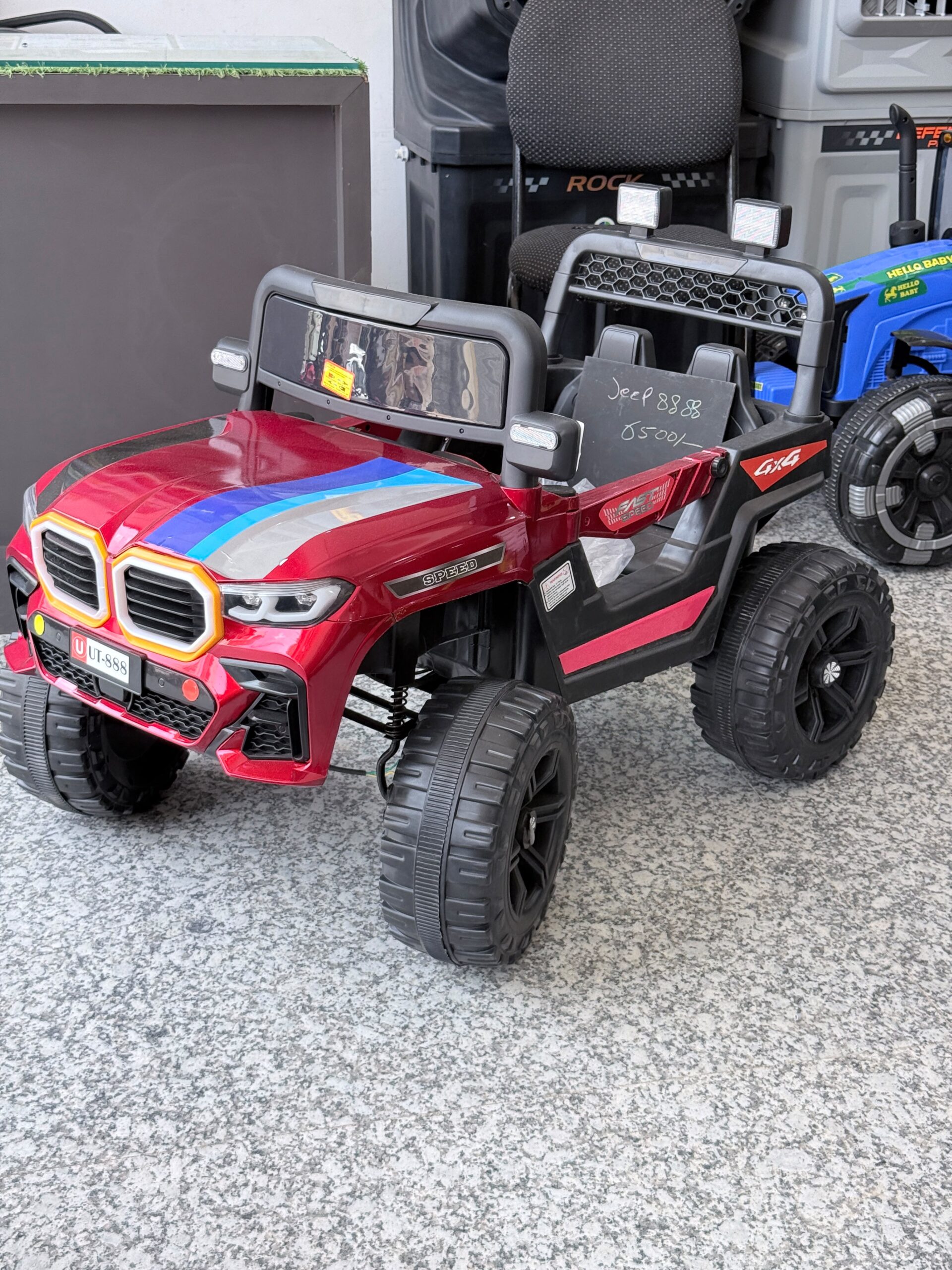 Speed Jeep 8888 Kids Ride-On Electric Car | 12V Battery | Remote Control | Red - Image 4