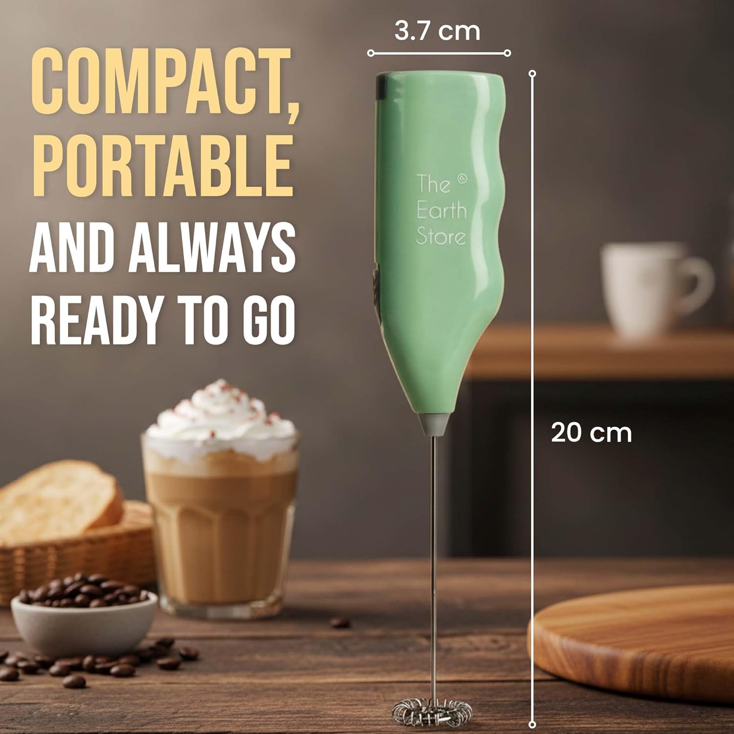 The Earth Store Swifther Handheld Assorted Coffee Frother Electric Milk Frother for Lattes Shakes Mini Foamer for Cappuccino, Frappe, Matcha, Egg Beater Hand Blender (Battery Operated) - Image 7