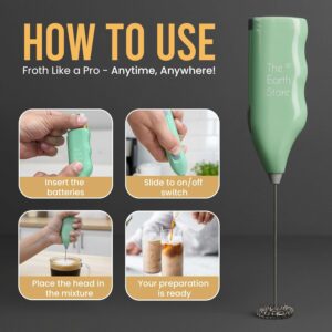 The Earth Store Swifther Handheld Assorted Coffee Frother Electric Milk Frother for Lattes Shakes Mini Foamer for Cappuccino, Frappe, Matcha, Egg Beater Hand Blender (Battery Operated)