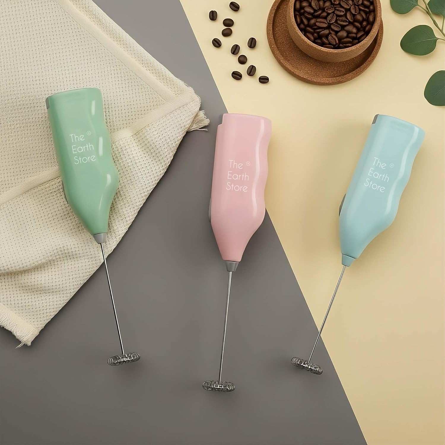 The Earth Store Swifther Handheld Assorted Coffee Frother Electric Milk Frother for Lattes Shakes Mini Foamer for Cappuccino, Frappe, Matcha, Egg Beater Hand Blender (Battery Operated) - Image 2