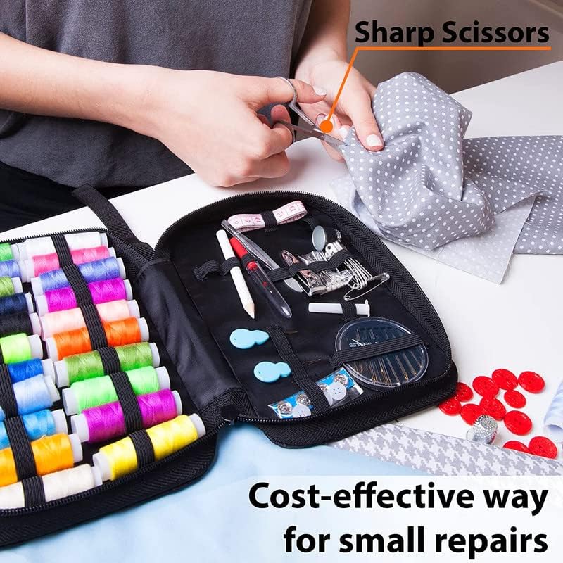 Gemsy 102 Pcs Premium Sewing Kit Box | Tailoring tools Combo with Accessories, Scissors, Thread, Needles, Measuring tape | Sui Dhaga Portable, stitching items box for Home, Ladies, Multipurpose, travel, DIY - Image 8