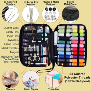 Gemsy 102 Pcs Premium Sewing Kit Box | Tailoring tools Combo with Accessories, Scissors, Thread, Needles, Measuring tape | Sui Dhaga Portable, stitching items box for Home, Ladies, Multipurpose, travel, DIY