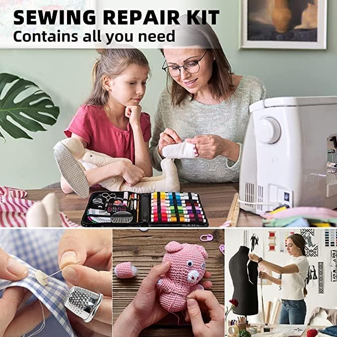 Gemsy 102 Pcs Premium Sewing Kit Box | Tailoring tools Combo with Accessories, Scissors, Thread, Needles, Measuring tape | Sui Dhaga Portable, stitching items box for Home, Ladies, Multipurpose, travel, DIY - Image 2