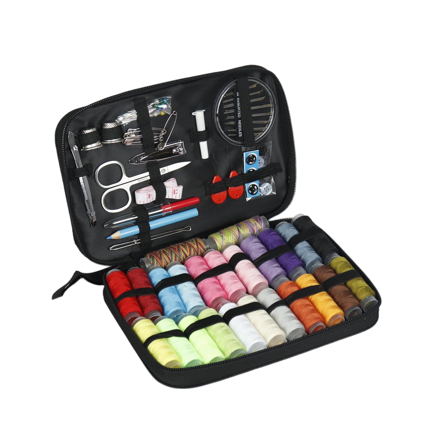 Gemsy 102 Pcs Premium Sewing Kit Box | Tailoring tools Combo with Accessories, Scissors, Thread, Needles, Measuring tape | Sui Dhaga Portable, stitching items box for Home, Ladies, Multipurpose, travel, DIY