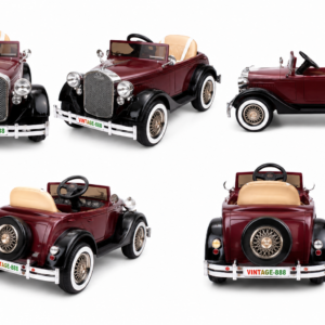 Vintage Royal Classic Kids Electric Car – 12V Battery Operated Ride-On Car with Remote Control