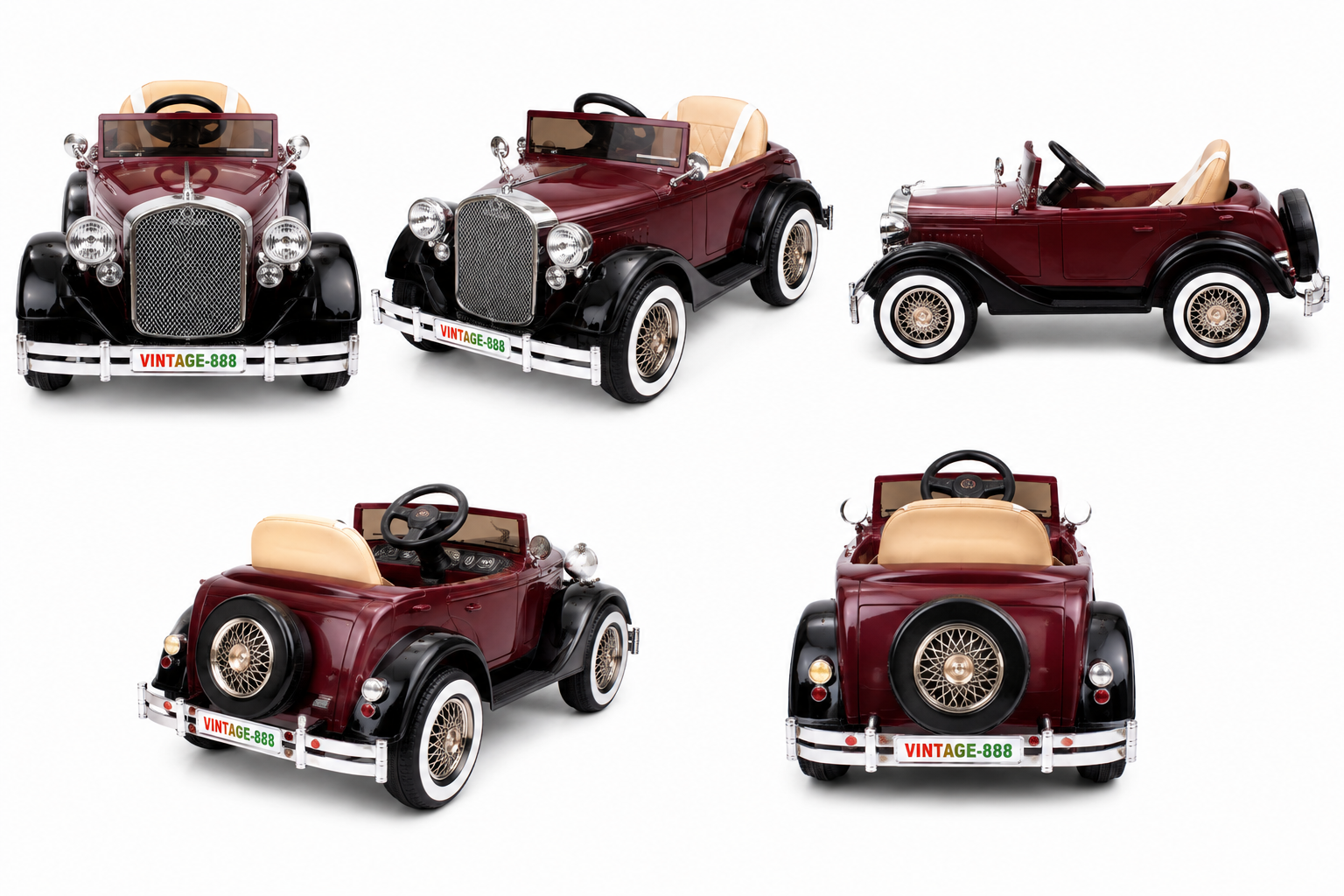Vintage Royal Classic Kids Electric Car – 12V Battery Operated Ride-On Car with Remote Control - Image 3