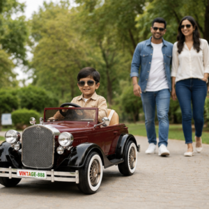 Vintage Royal Classic Kids Electric Car – 12V Battery Operated Ride-On Car with Remote Control