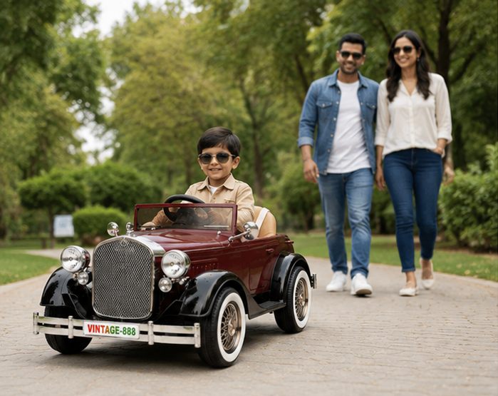 Vintage Royal Classic Kids Electric Car – 12V Battery Operated Ride-On Car with Remote Control - Image 7
