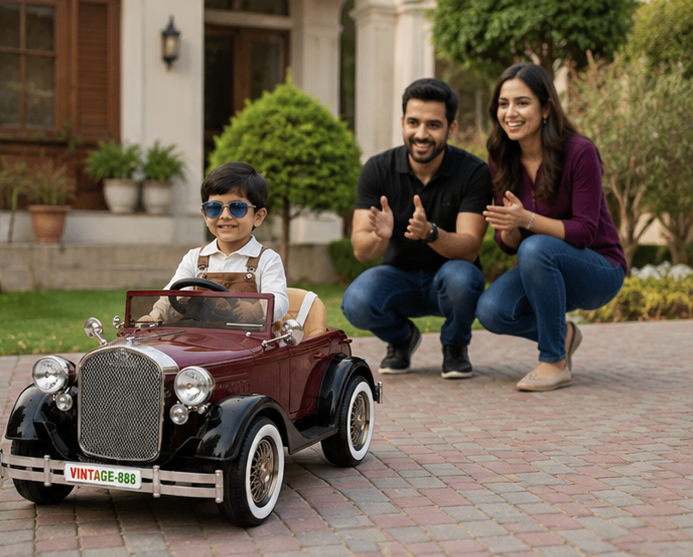 Vintage Royal Classic Kids Electric Car – 12V Battery Operated Ride-On Car with Remote Control - Image 6