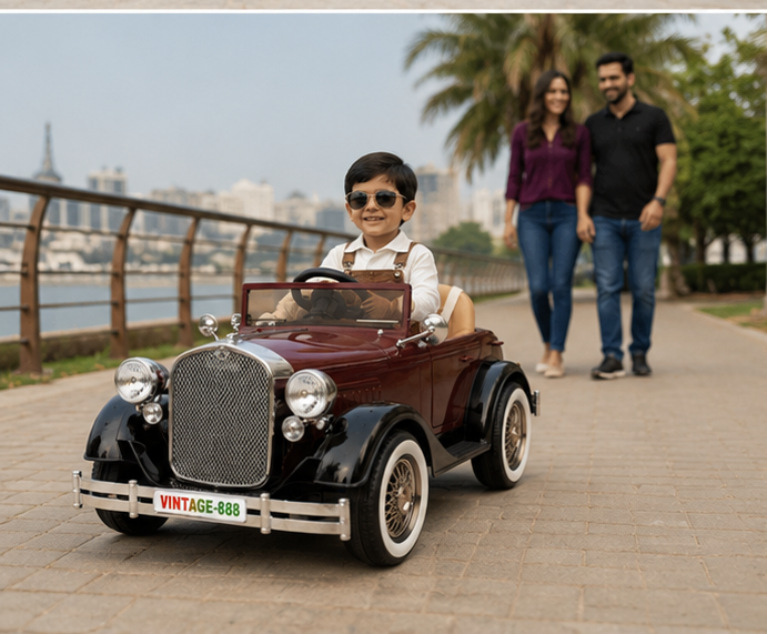 Vintage Royal Classic Kids Electric Car – 12V Battery Operated Ride-On Car with Remote Control - Image 5