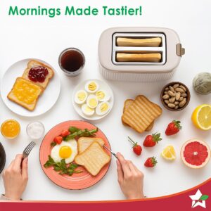 Wonderchef Regalia 2-Slice Pop-up Toaster with Lid Cover, 7 Browning Options for Golden Crispy Bread Toasts, Mid-Cycle Cancel Function, Slide-out Crumb Tray, 2-Yr Warranty, Ivory, Electric Toaster