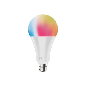 amazon basics - 12W Smart LED Bulb with Alexa, ‎Voice control, Google Assistant & Wi-Fi Enabled (Pack of 1, Multicolour, B22 Holder)