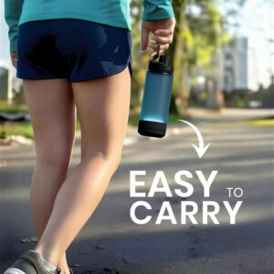 Aquaminder Smart Water Bottle Glows & Beeps to Remind You to Drink More 600 ml Chug Cap Bottle For Adults and Kids Perfect for Secret Santa Gift & Birthday Gift, Travel, Gym, Yoga, Hudson