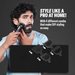 Bombay Shaving Company Pro Beard Trimmer For Men | Beard Trimmer for Man | Hair Trimmer for Man | 6 Combs, Self-Sharpening Blades, Type C | Trimmer Men Beard | Trimmers for Man