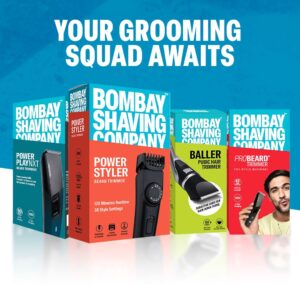 Bombay Shaving Company Pro Beard Trimmer For Men | Beard Trimmer for Man | Hair Trimmer for Man | 6 Combs, Self-Sharpening Blades, Type C | Trimmer Men Beard | Trimmers for Man