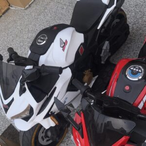 Husky Sports Bike Ride-On for Kids | 12V Battery Operated Sports Bike with LED Lights, Music & Training Wheels