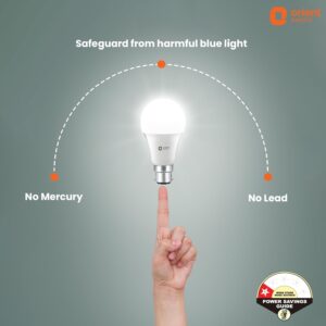 Orient Electric 12W High Glow LED bulb| 180-degree wide beam angle| Voltage surge protection up to 4 kV| 6500K, Cool White| B22d base| Made in India| Pack of 2