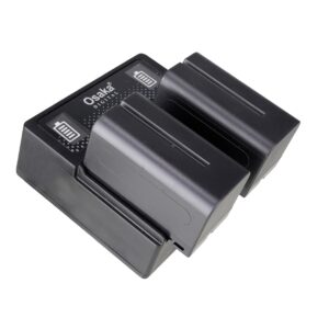 Osaka Dual Charger | Dual Slot Fast Battery Charger for Sony NP-F Series (F550/F750/F970) | LED Indicator Smart Charging Dock | Portable Compact Camera Battery Charger with Overcharge Protection