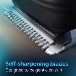 Philips India's No.1 Men's Trimmer* | Skin Safe Beard Trimmer for Men | Durapower tech | Self Sharpening Blades | Skin Protect Comb | 30 min runtime USB charging | No oil needed | 2yr warranty |BT1244