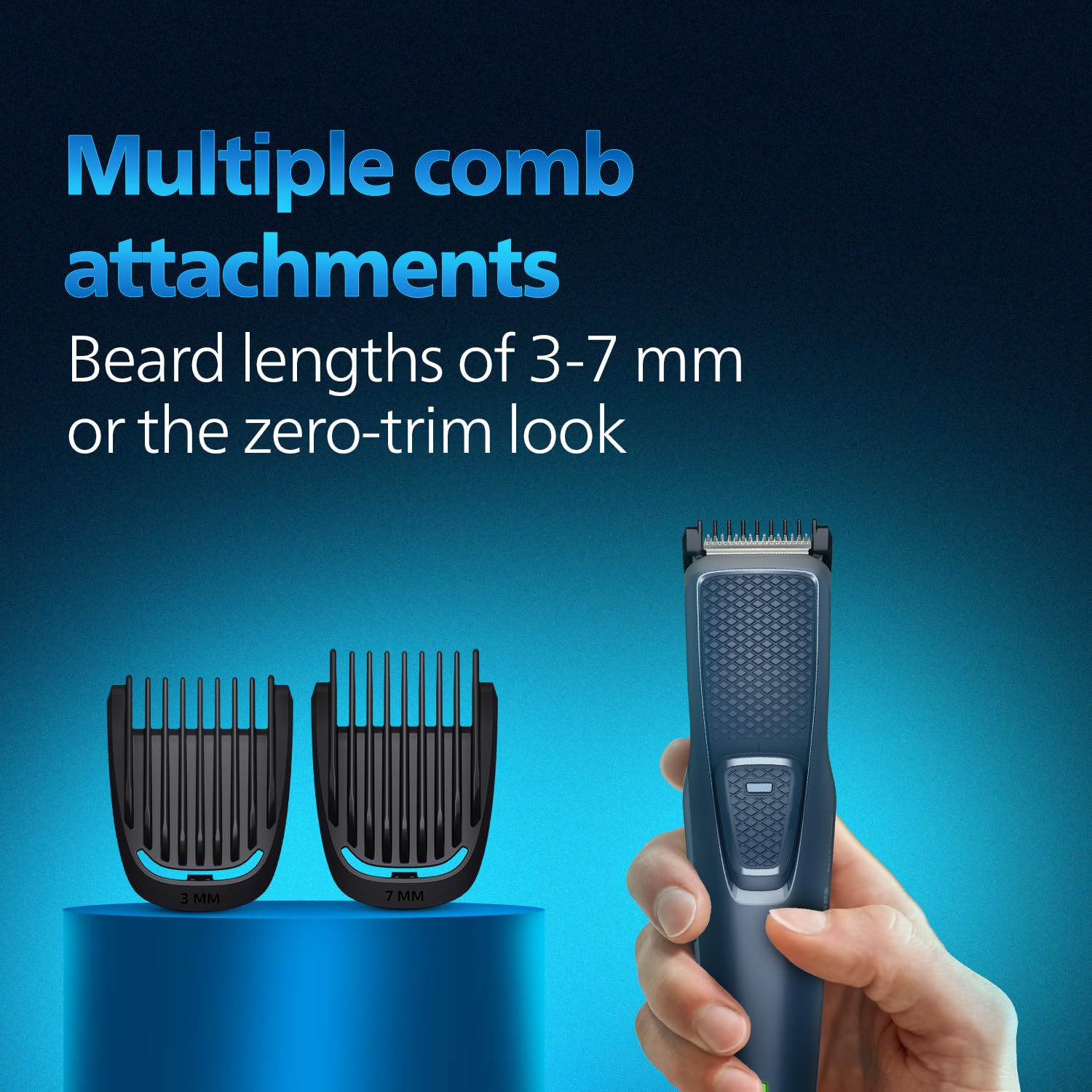 Philips India's No.1 Men's Trimmer* | Skin Safe Beard Trimmer for Men | Durapower tech | Self Sharpening Blades | Skin Protect Comb | 30 min runtime USB charging | No oil needed | 2yr warranty |BT1244 - Image 4