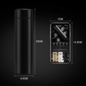 DiCUNO Combo of Temperature Water Bottle 500 ml with Digital Display and Bottle Cleaning Brush, Stainless Steel Smart Water Bottle, Hot & Cold Vacuum Flask, Temperature Bottle for Gym Office Travel