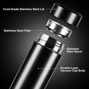 DiCUNO Combo of Temperature Water Bottle 500 ml with Digital Display and Bottle Cleaning Brush, Stainless Steel Smart Water Bottle, Hot & Cold Vacuum Flask, Temperature Bottle for Gym Office Travel
