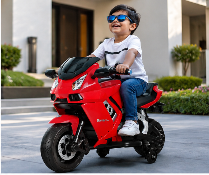 Kids Electric Bike – Bike Play Land 6644 Red Ride-On Bike - Image 5