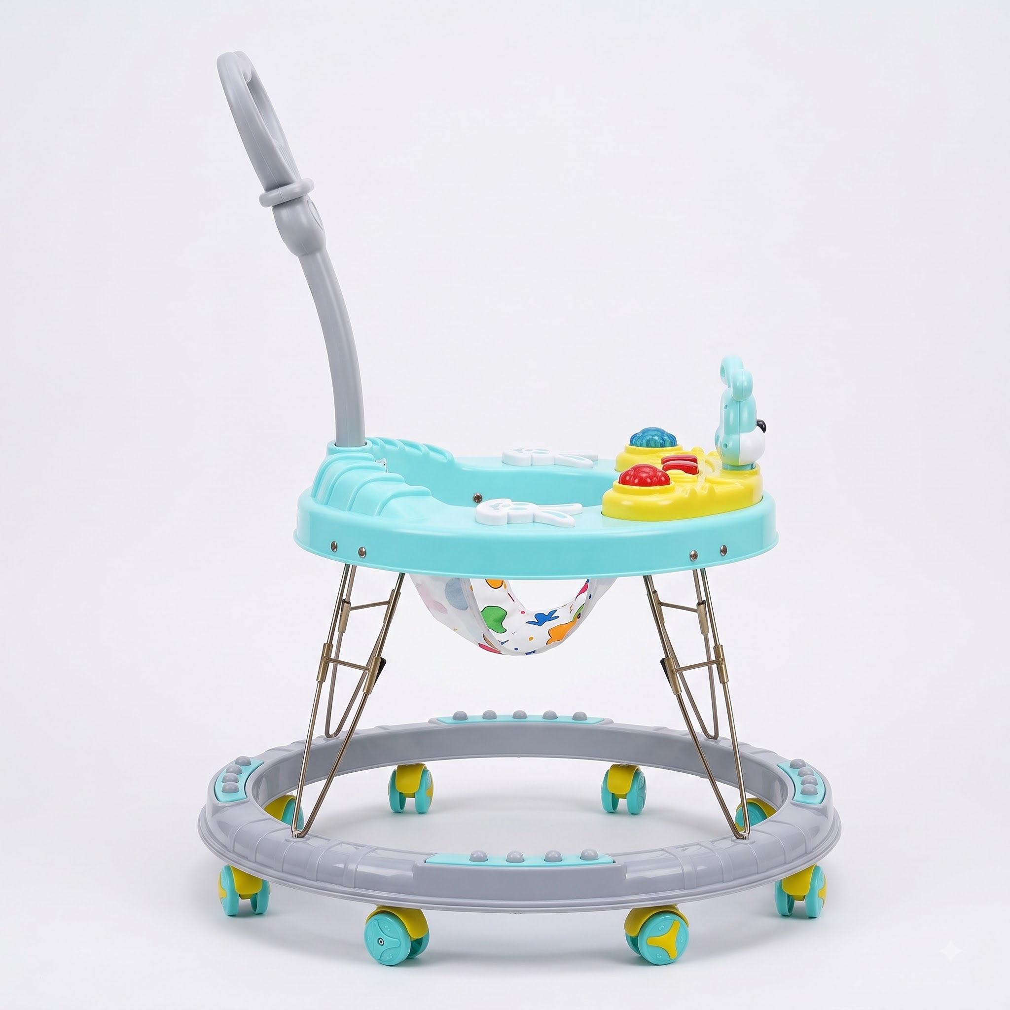 Baby Walker with Push Handle – Musical Activity Walker with Rabbit Face Toy Tray - Image 3
