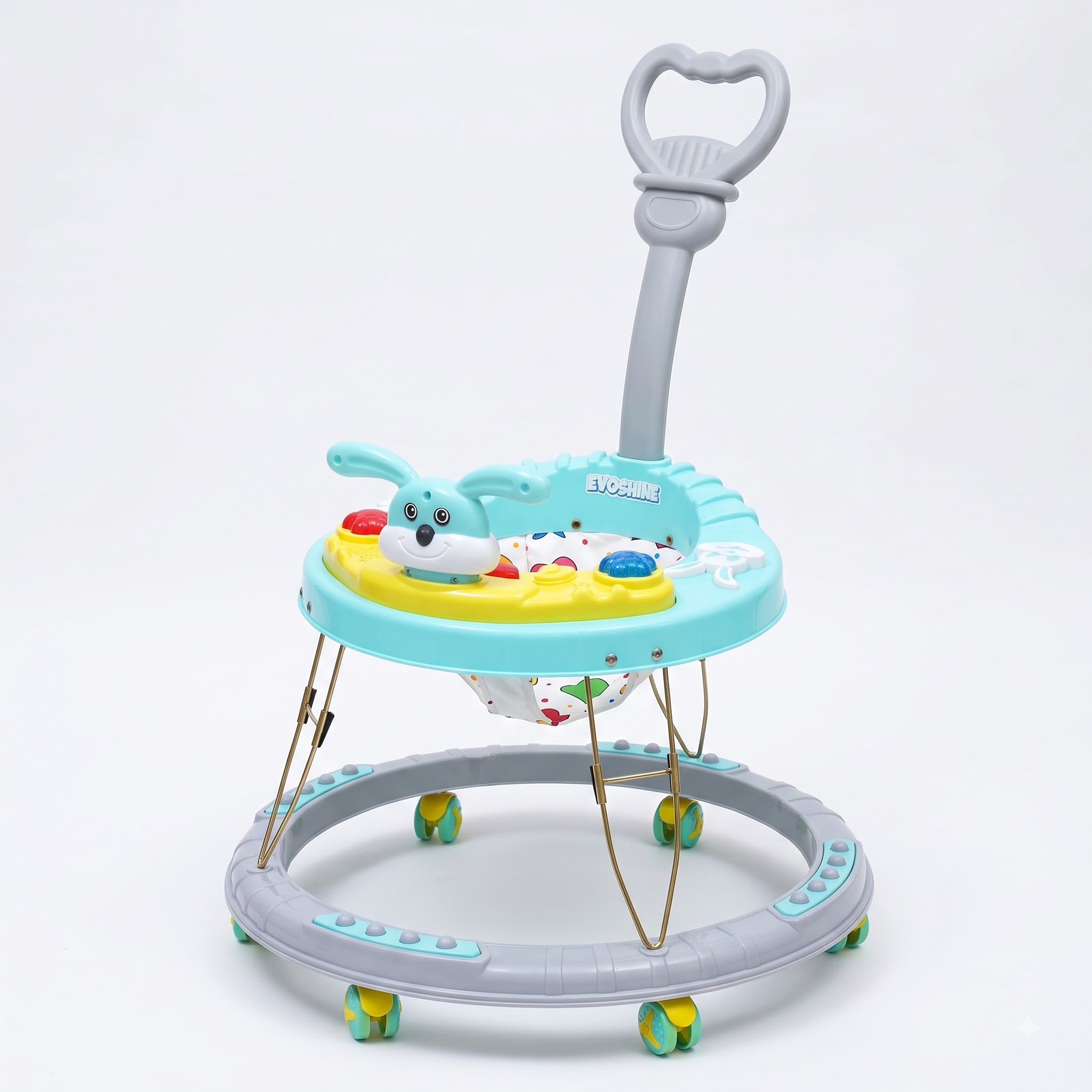 Baby Walker with Push Handle – Musical Activity Walker with Rabbit Face Toy Tray - Image 2