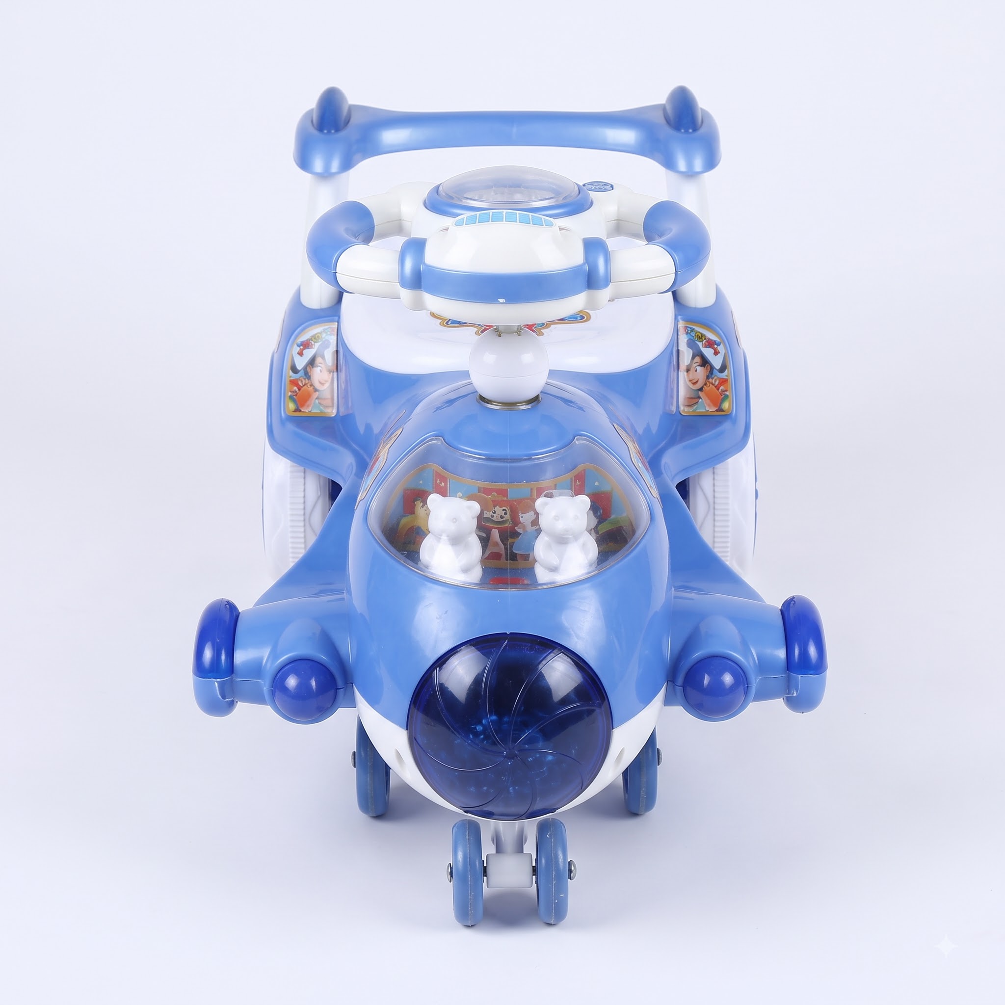 Aeroplane Ride-On Toy for Kids – Blue and White Toy Plane - Image 3