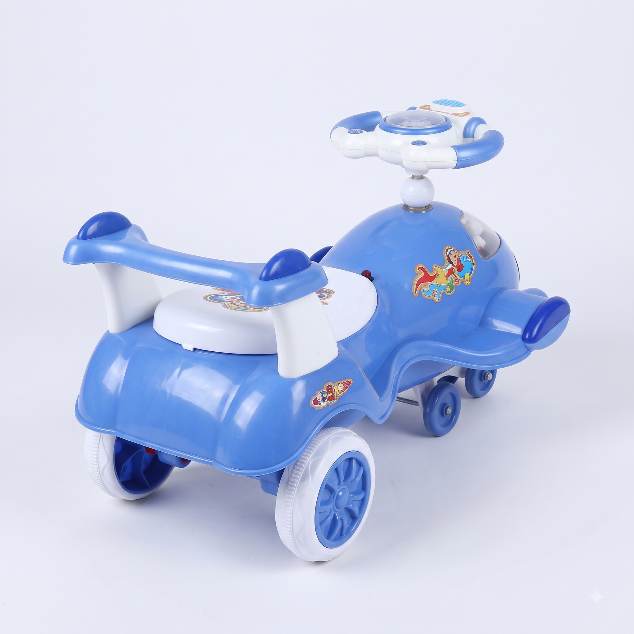 Aeroplane Ride-On Toy for Kids – Blue and White Toy Plane - Image 2