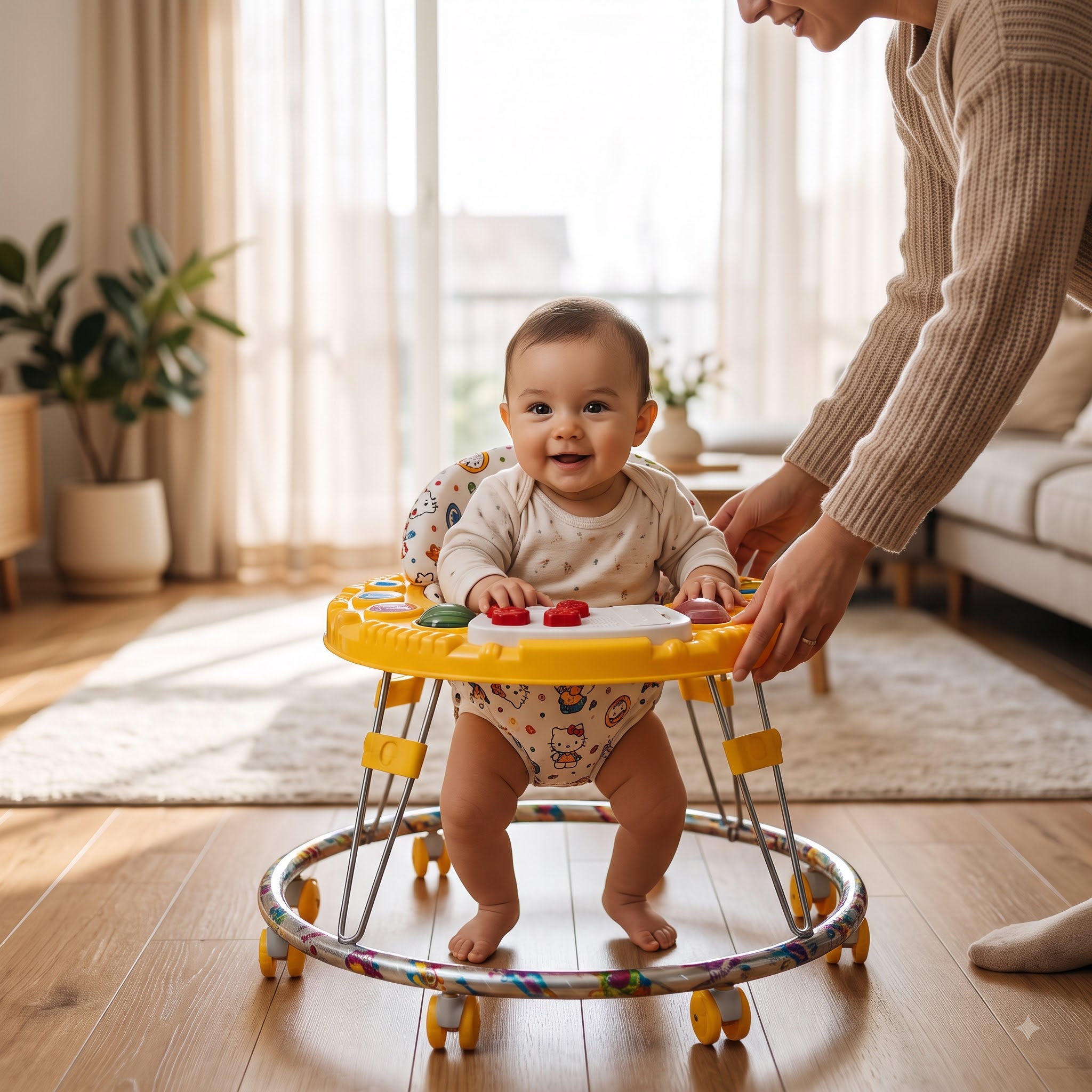 Round Baby Walker – Musical Activity Walker with 360° Swivel Wheels - Image 3