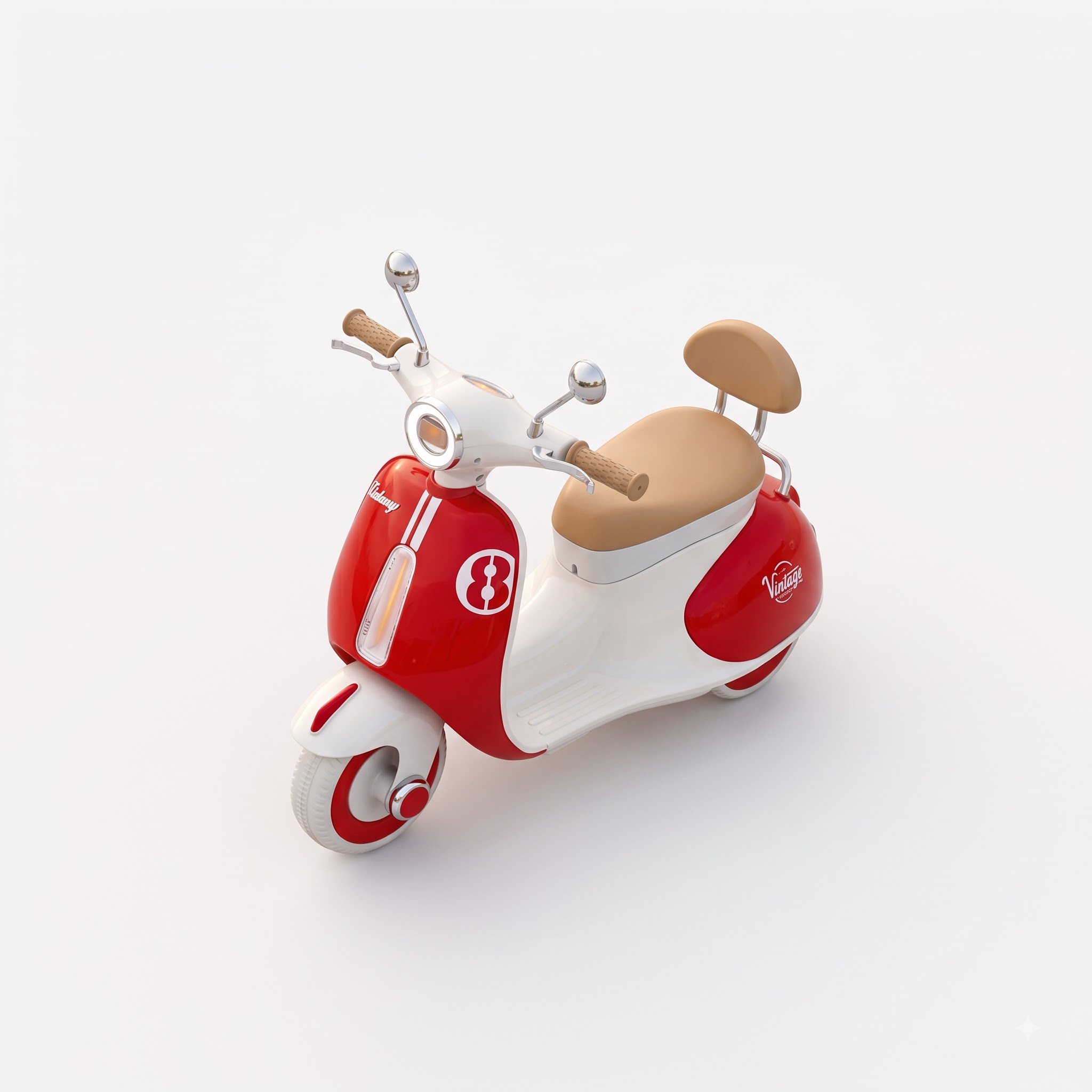 Kids Electric Scooter – Vintage Style Battery-Operated Ride-On Scooter - Image 2