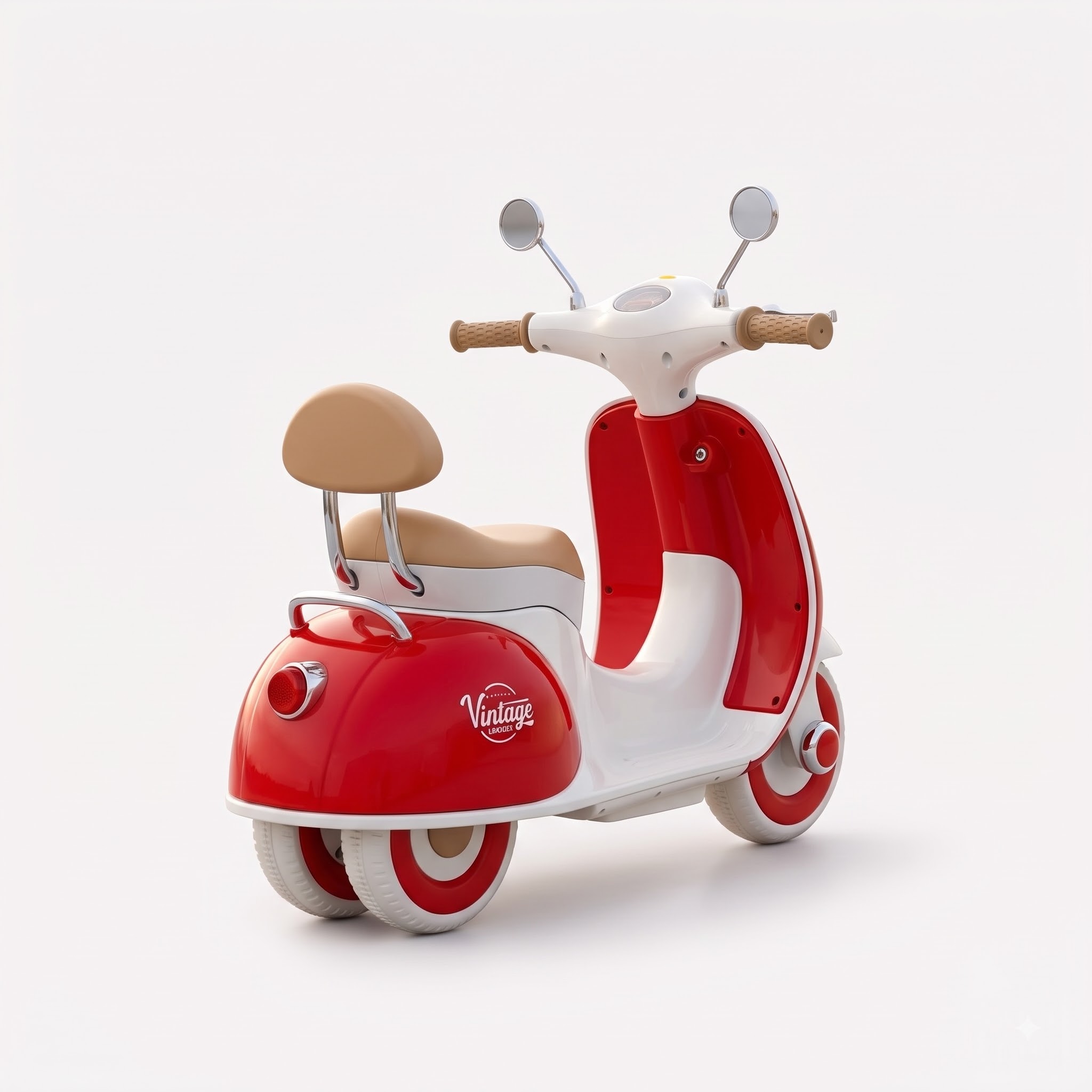 Kids Electric Scooter – Vintage Style Battery-Operated Ride-On Scooter - Image 4