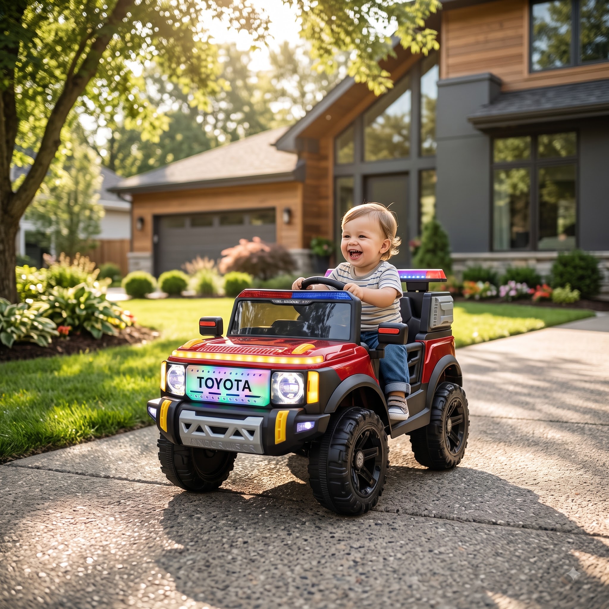 Kids Ride-On Jeep – Police Patrol Battery-Operated Electric SUV - Image 4