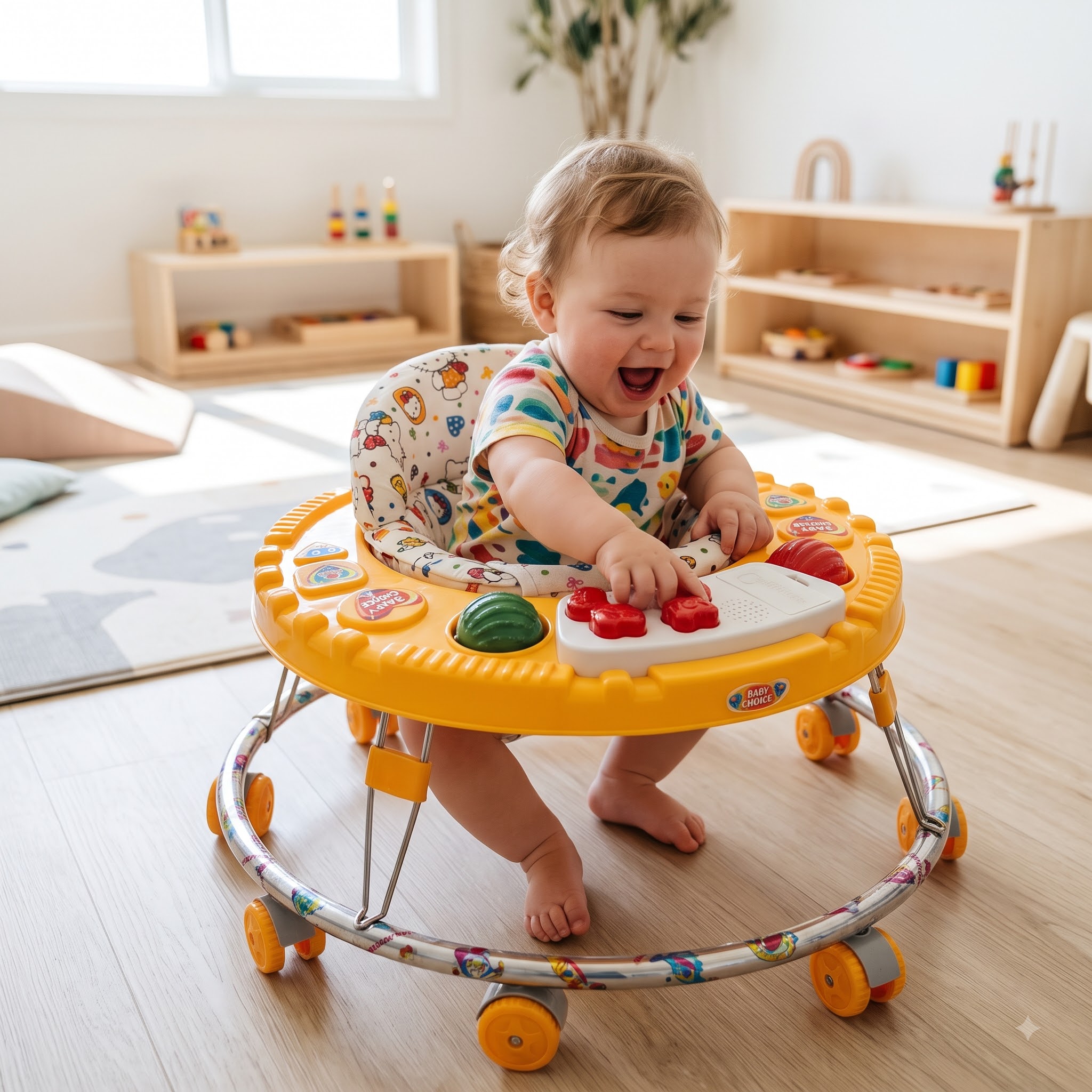 Round Baby Walker – Musical Activity Walker with 360° Swivel Wheels - Image 11