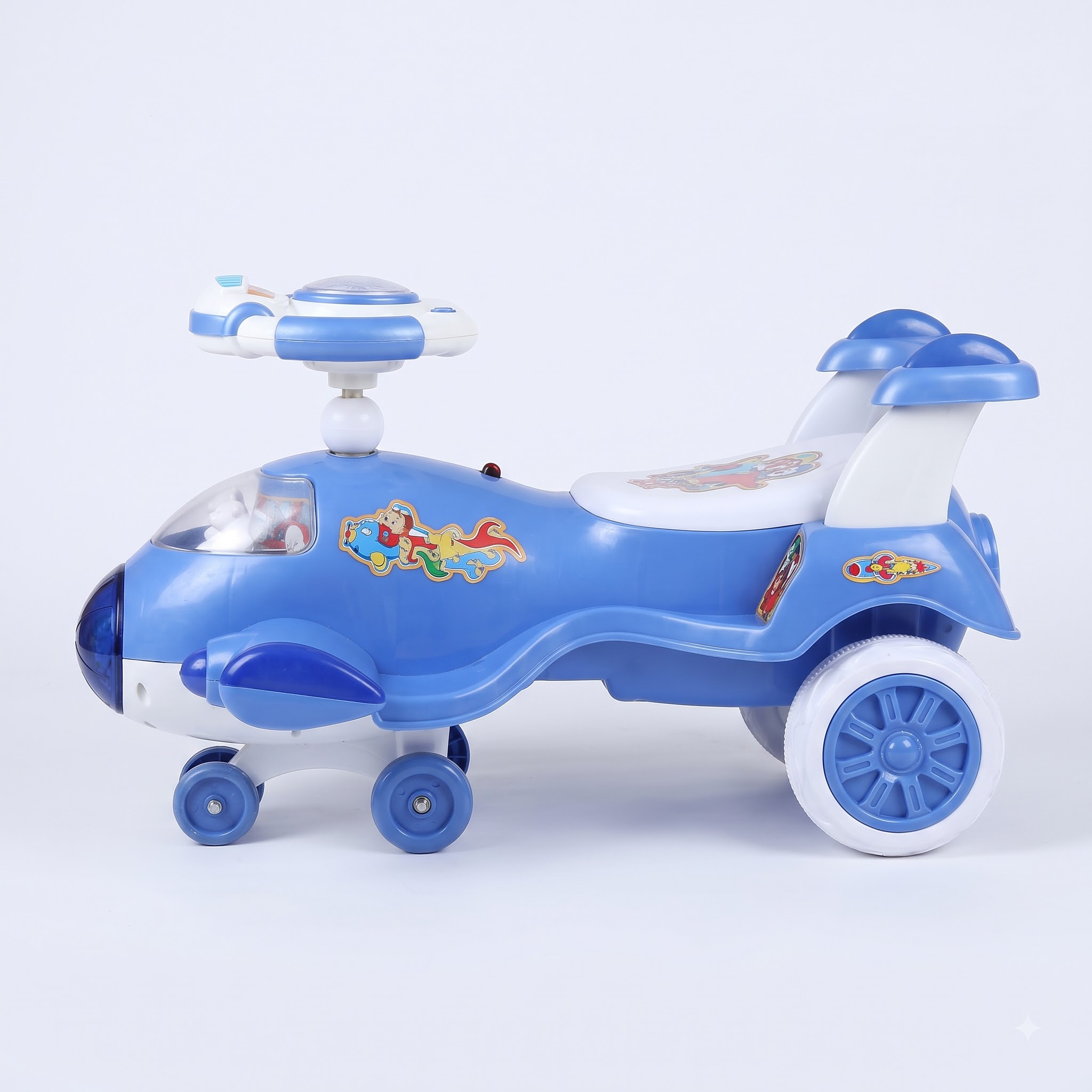 Aeroplane Ride-On Toy for Kids – Blue and White Toy Plane - Image 5